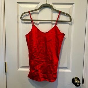 Red Crushed Silk Lingerie Tank Small Retrospective Brand Victoria’s Secret